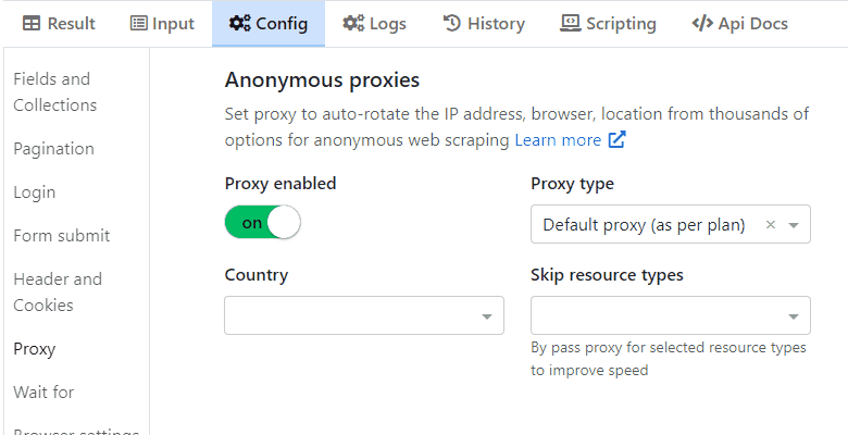 Web scraping proxies
