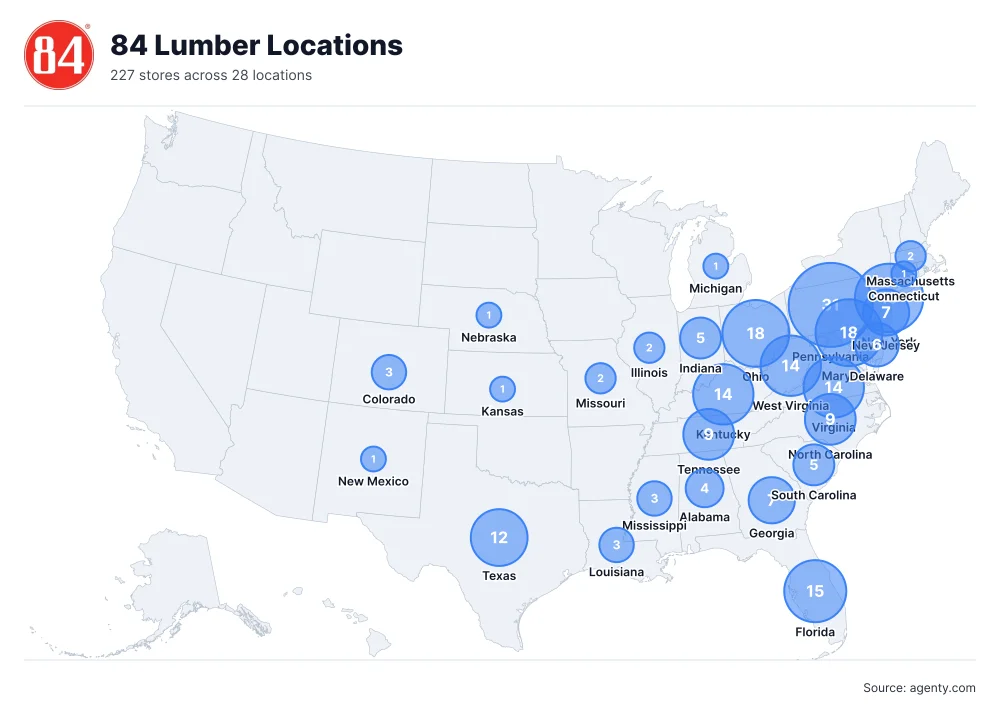 84 Lumber Locations by State