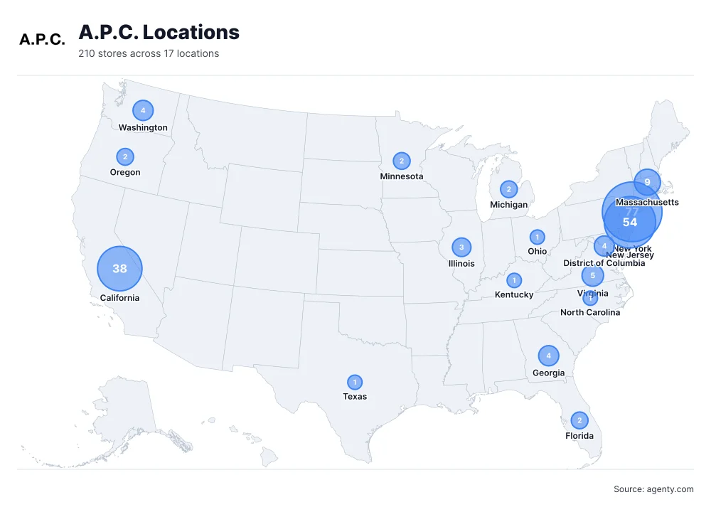 A.P.C. Locations by State