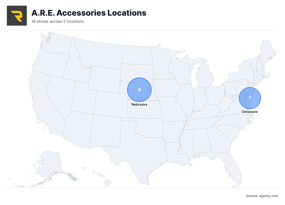 A.R.E. Accessories Locations by State