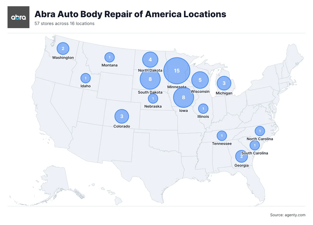Abra Auto Body Repair of America Locations by State/Region