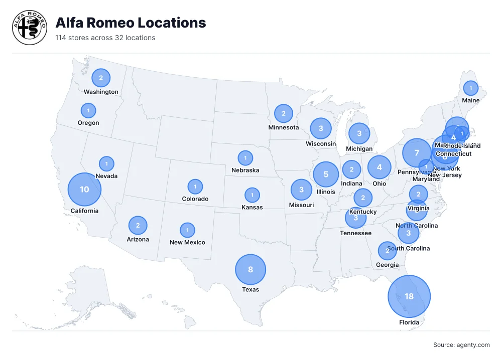 Alfa Romeo Locations by State