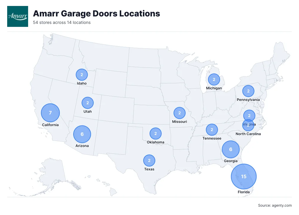 Amarr Garage Doors Locations by State/Region