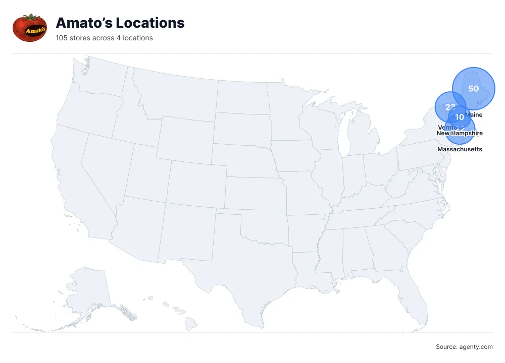 Amato’s Locations by State/Region
