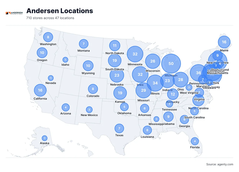 Andersen Locations by State