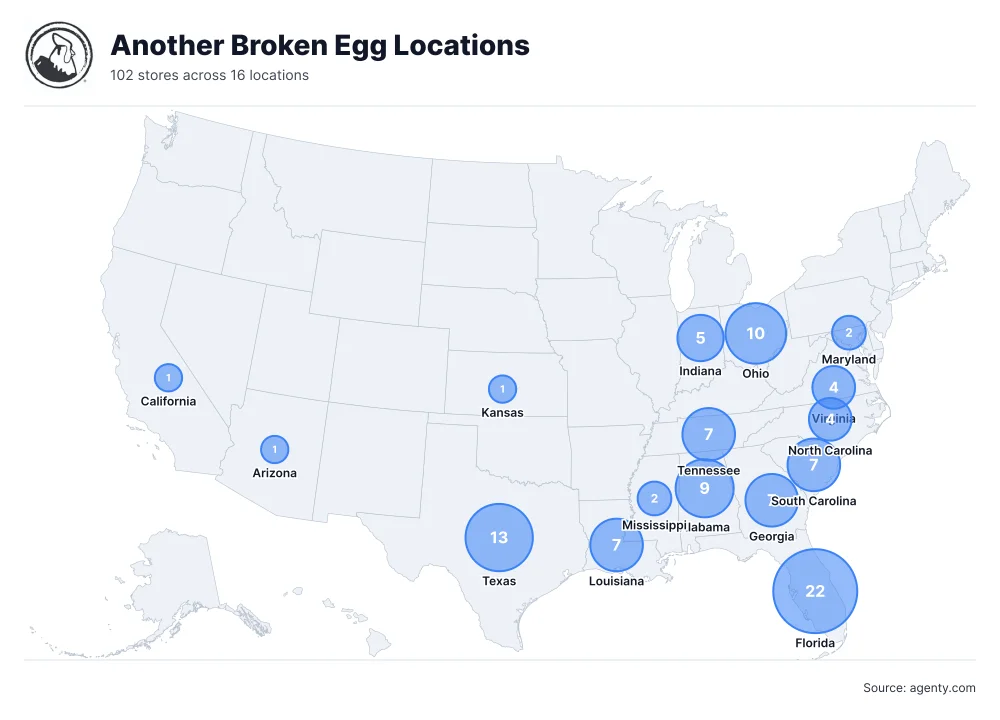 Another Broken Egg Locations by State/Region