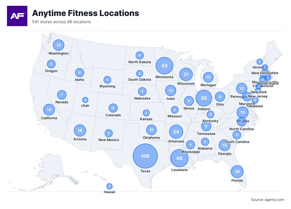 Anytime Fitness Locations in the USA
