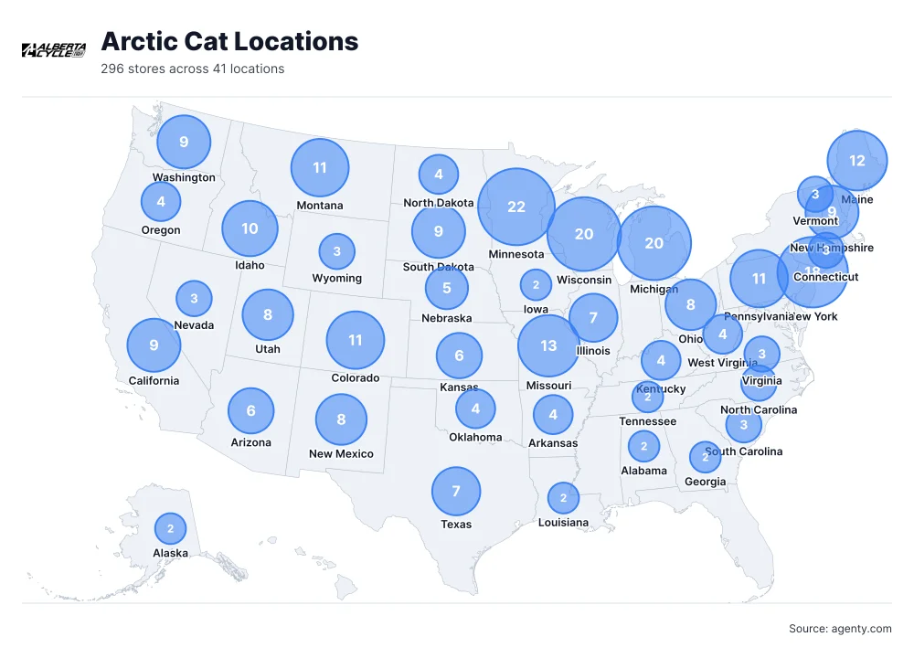 Arctic Cat Locations by State/Region