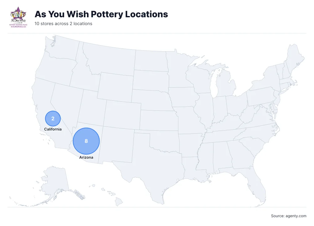 As You Wish Pottery Locations by State