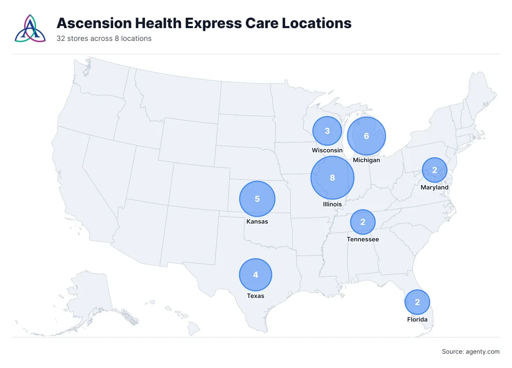 Ascension Health Express Care Locations by State