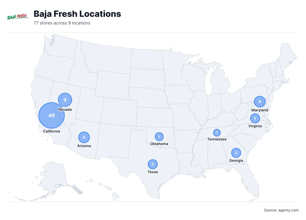 Baja Fresh Locations by State