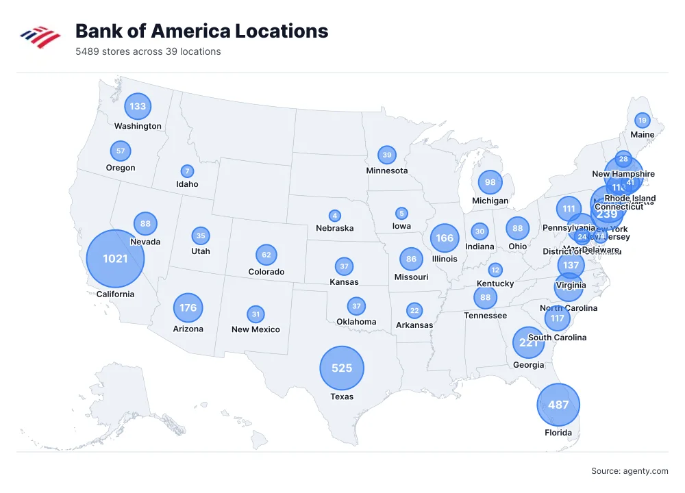 Bank of America Branch Locations in the USA