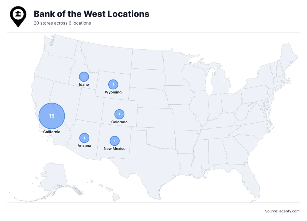 Bank of the West Locations by State