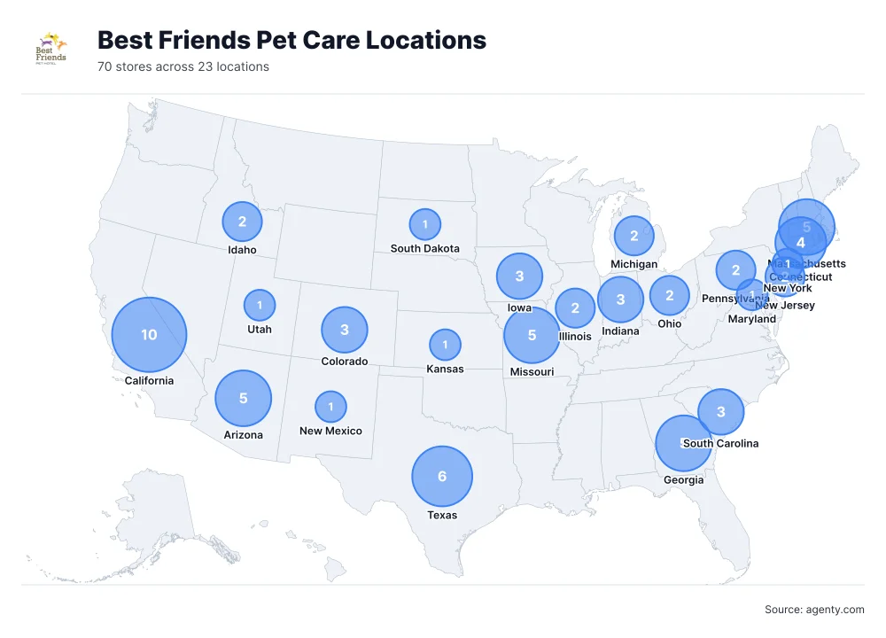 Best Friends Pet Care locations in USA
