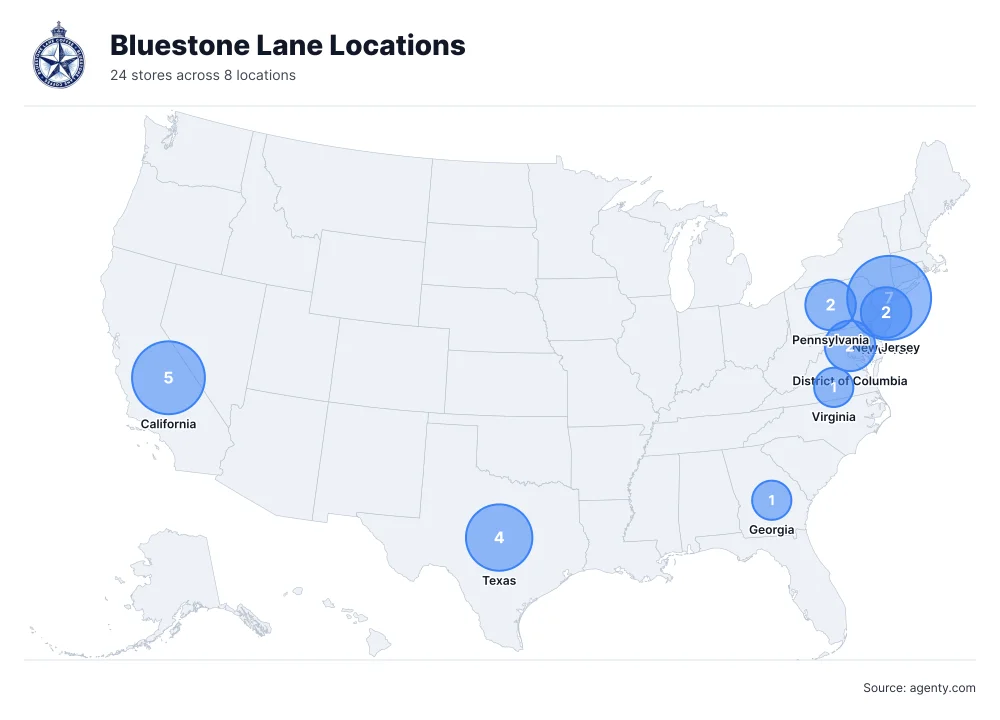 Bluestone Lane Locations by State/Region