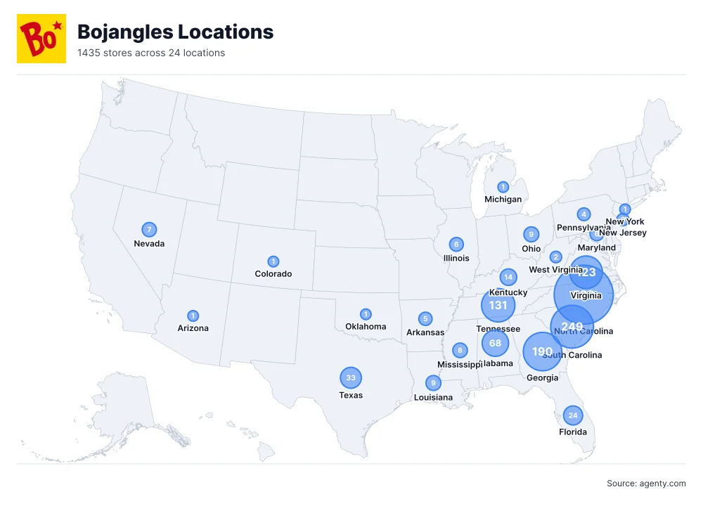 Bojangles Locations by State