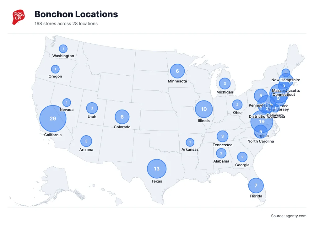 Bonchon Locations by State/Region