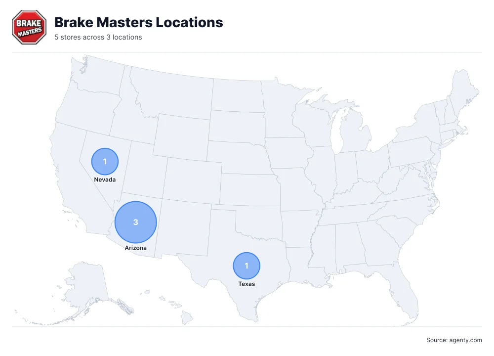 Brake Masters Locations by State/Region