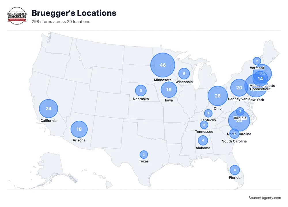 Bruegger's Locations by State