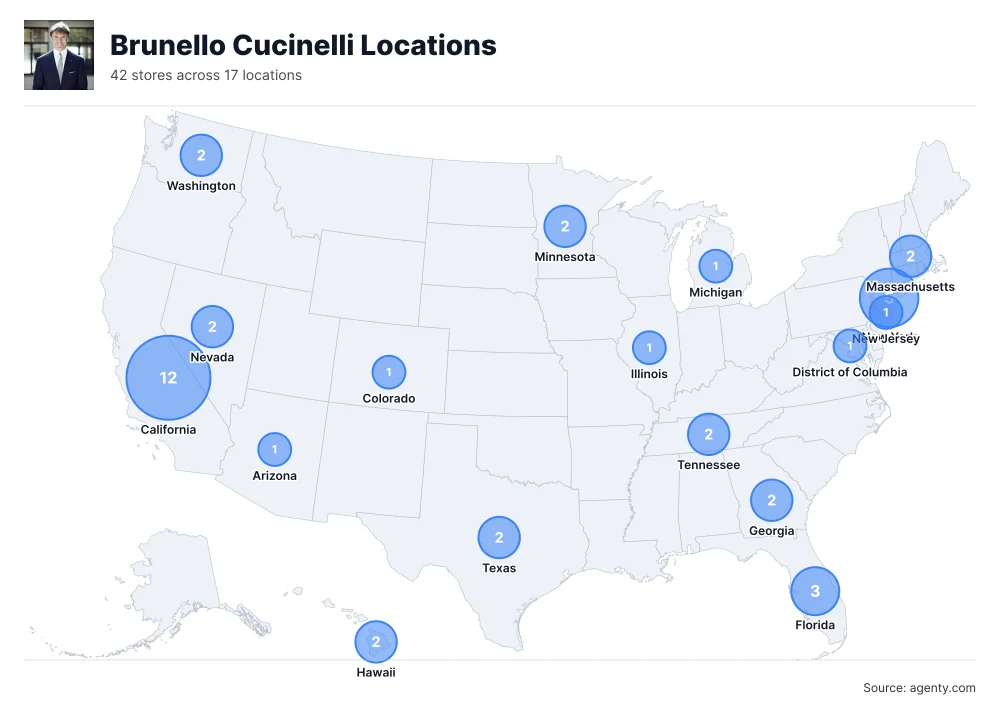 Brunello Cucinelli Locations by State