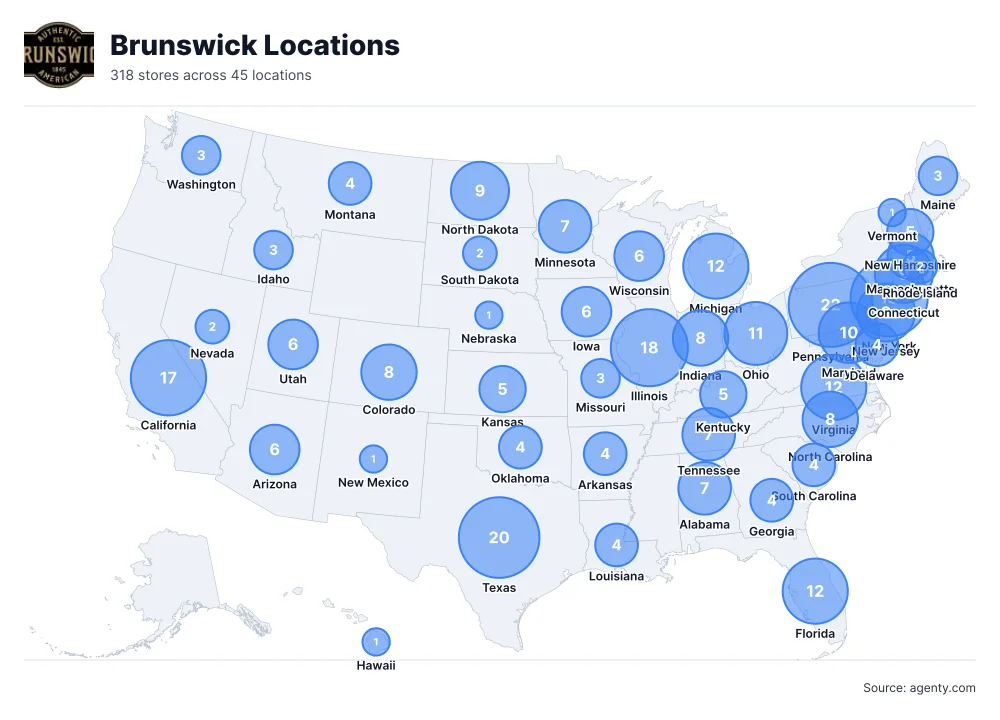Brunswick Locations by State/Region