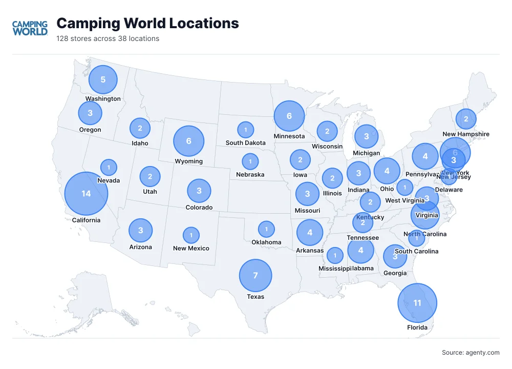 Camping World Locations by State/Region