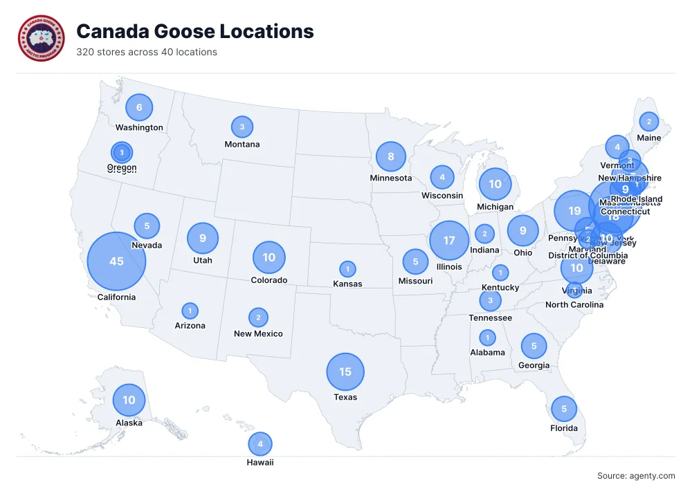 Canada Goose Locations by State