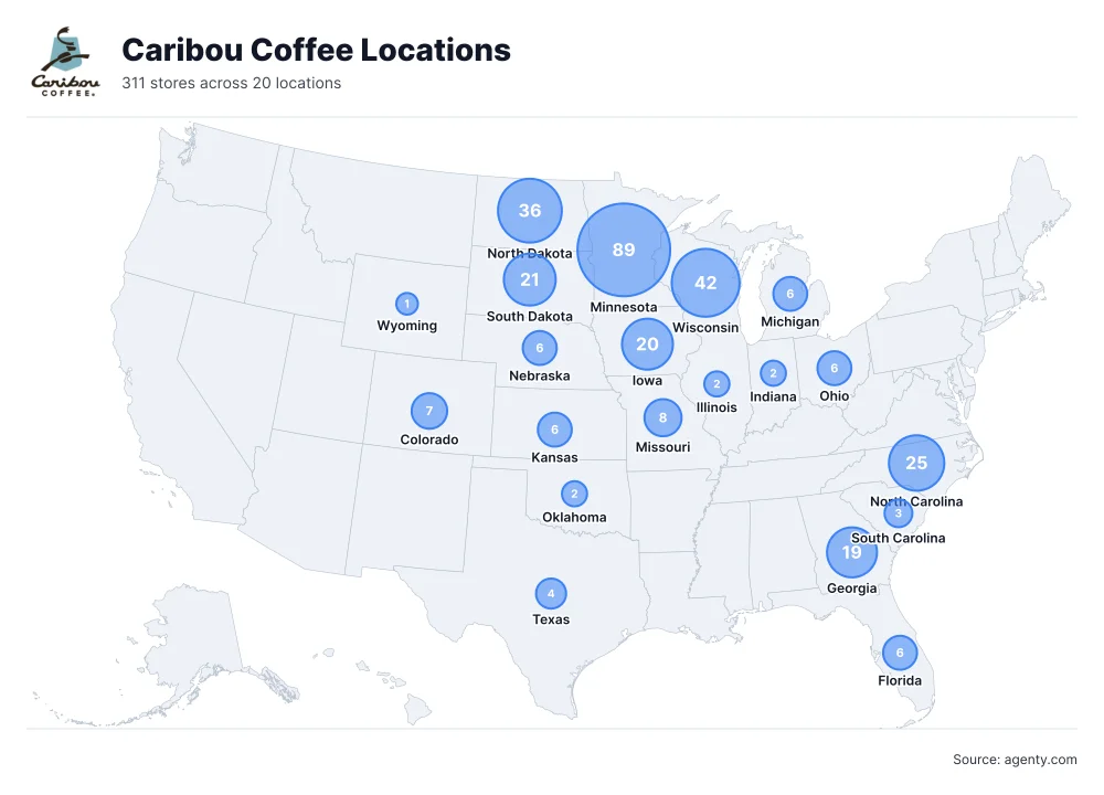 Caribou Coffee Locations in the USA