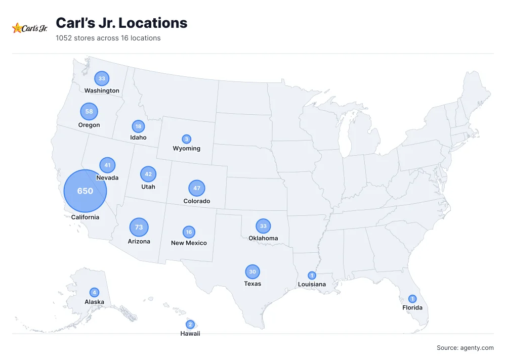 Carl’s Jr. Locations by State/Region