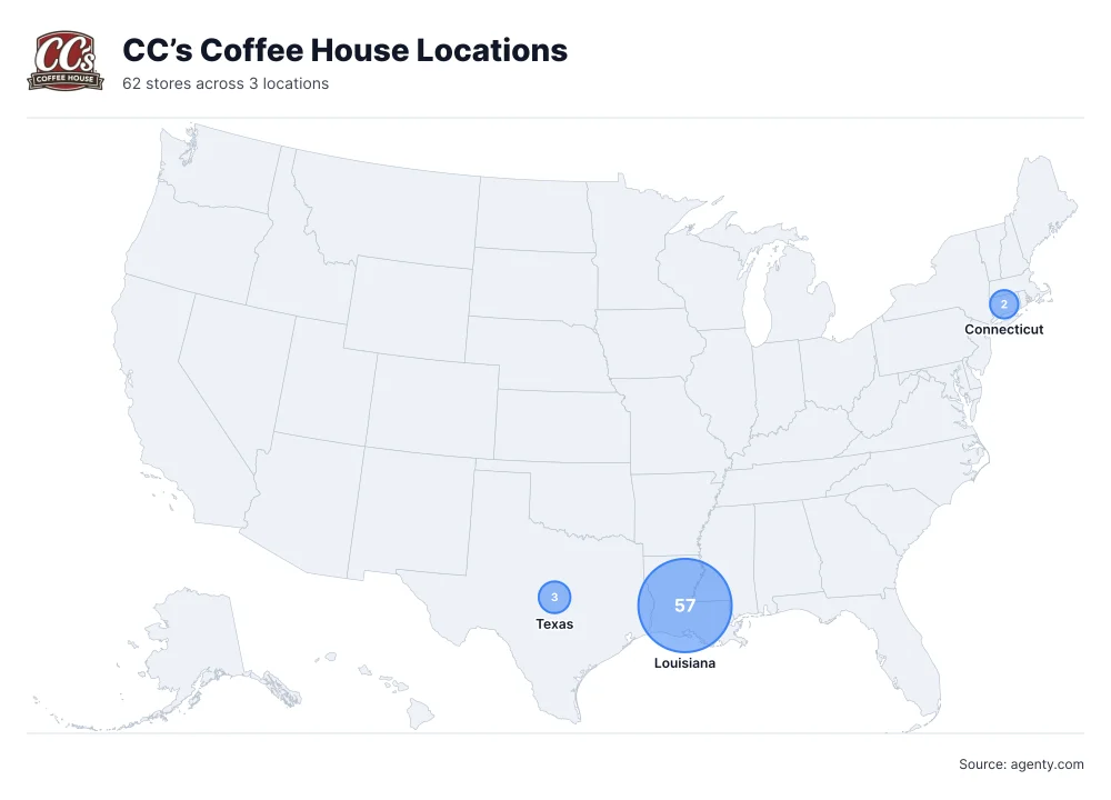 CC’s Coffee House Locations by State/Region