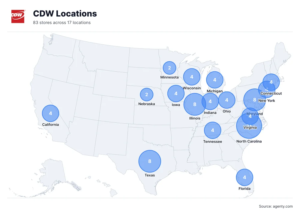 CDW Locations by State