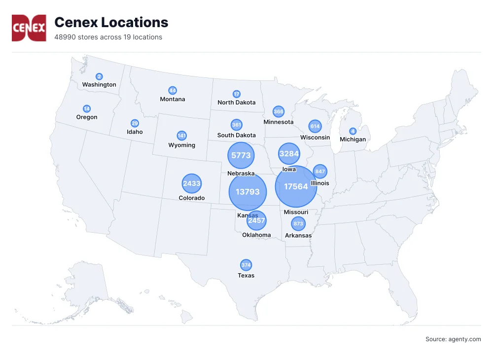 Cenex Locations by State