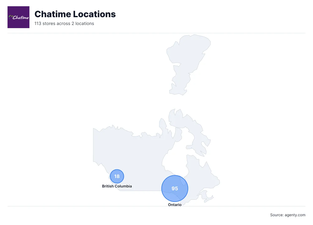 Chatime Locations by State/Region