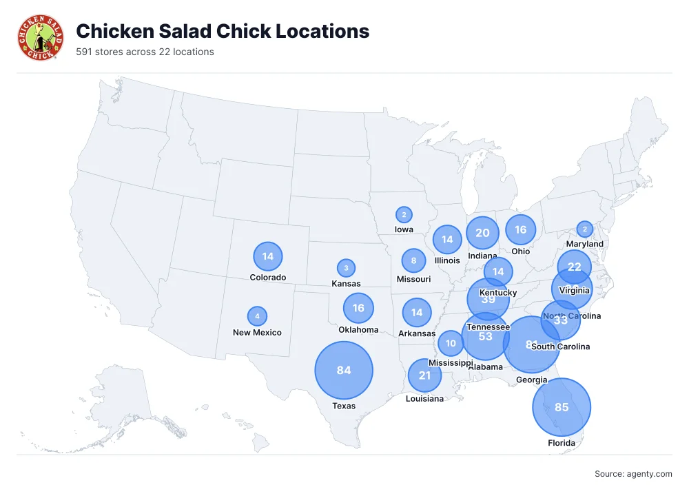 Chicken Salad Chick Locations by State