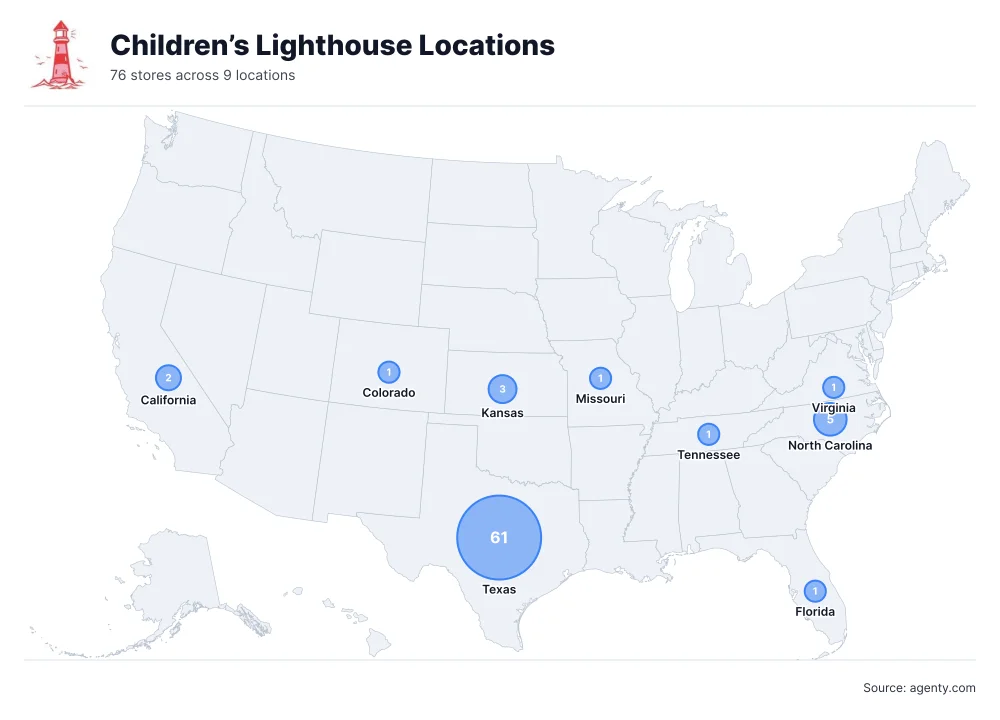 Children’s Lighthouse Locations by State/Region