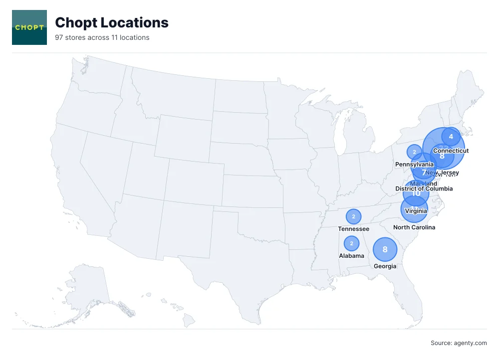 Chopt Locations by State/Region