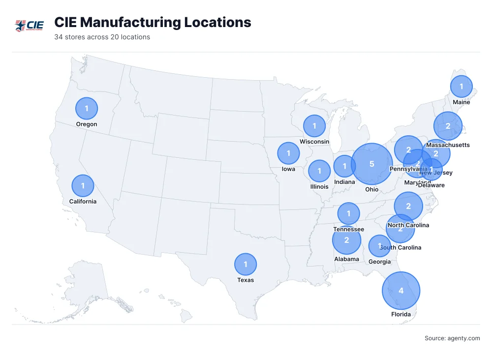 CIE Manufacturing Locations by State