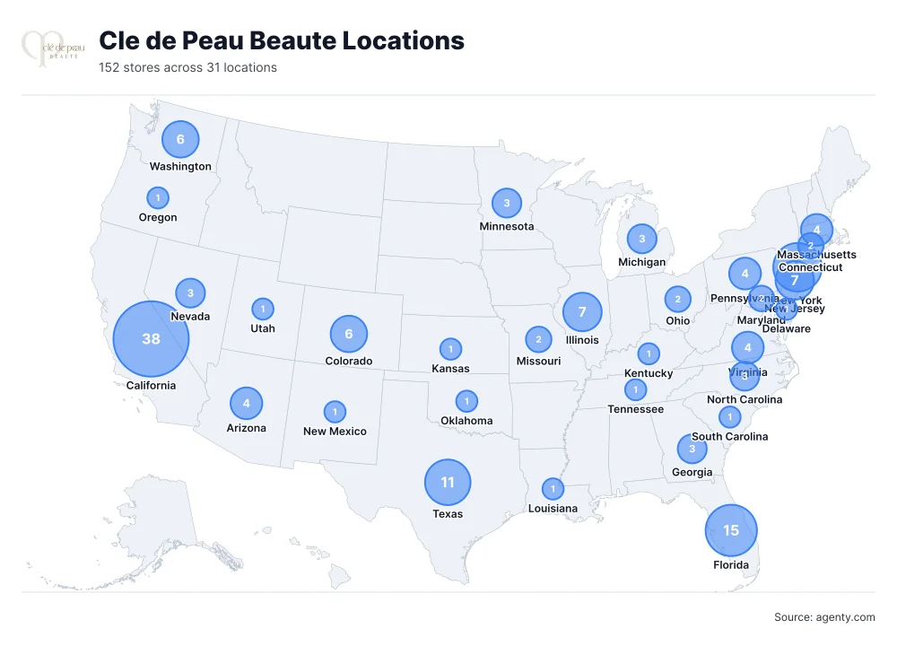 Cle de Peau Beaute Locations by State