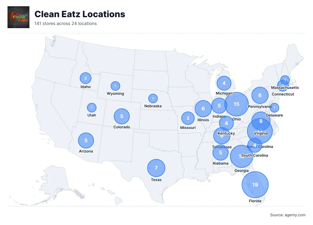 Clean Eatz Locations by State