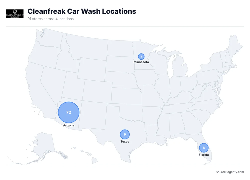 Cleanfreak Car Wash locations in the USA