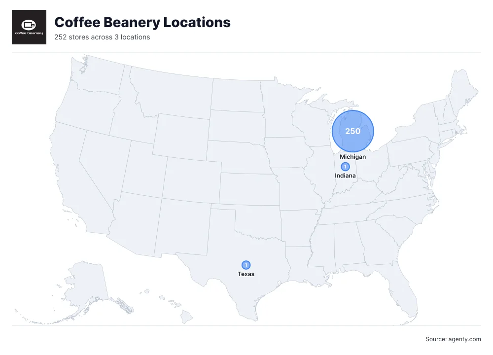 Coffee Beanery Locations by State/Region