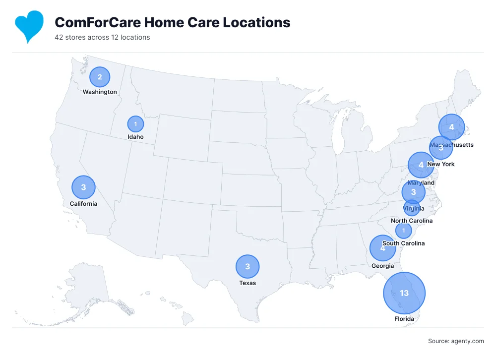 ComForCare Home Care locations in the USA