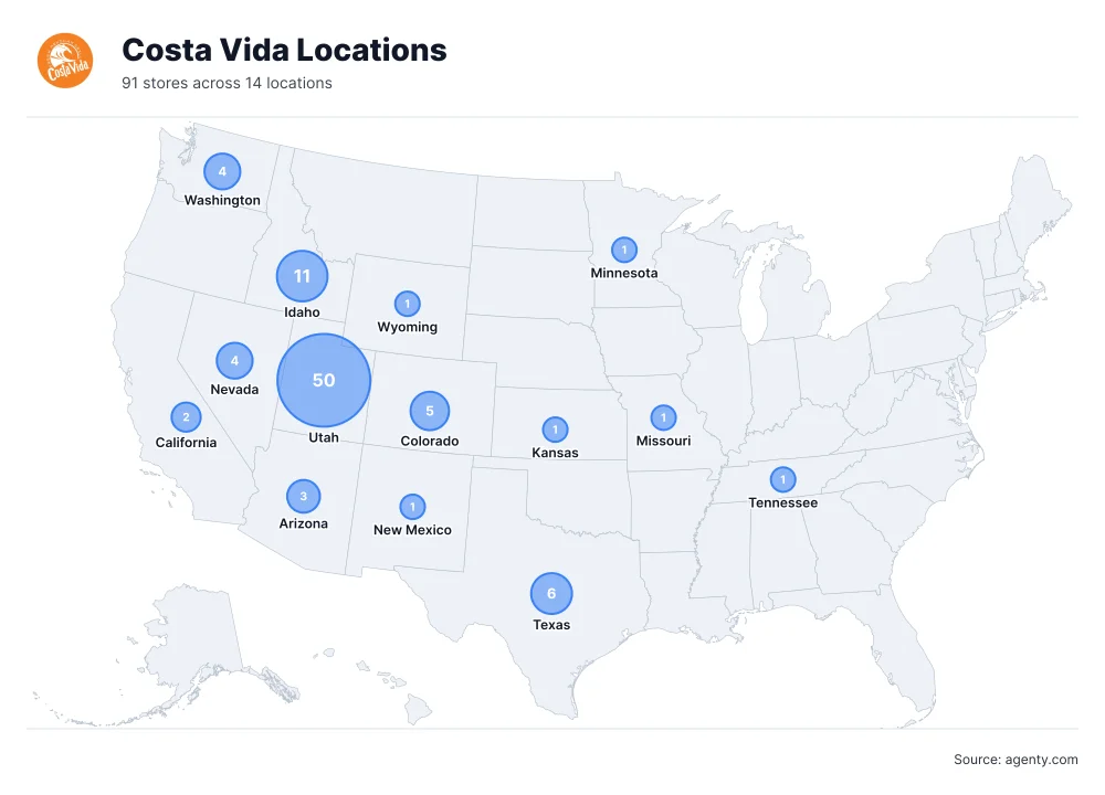 Costa Vida Locations by State