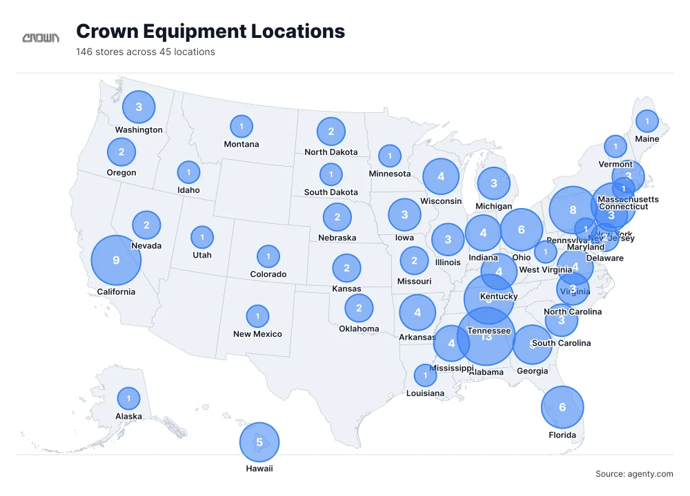 Crown Equipment Locations by State