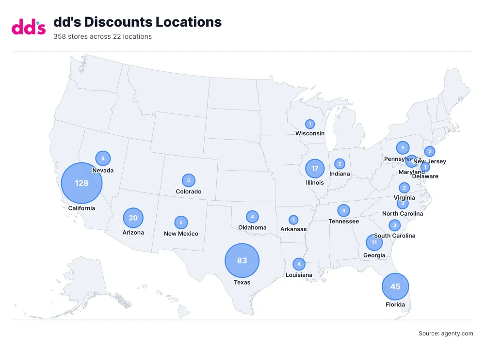 dd's Discounts Locations by State