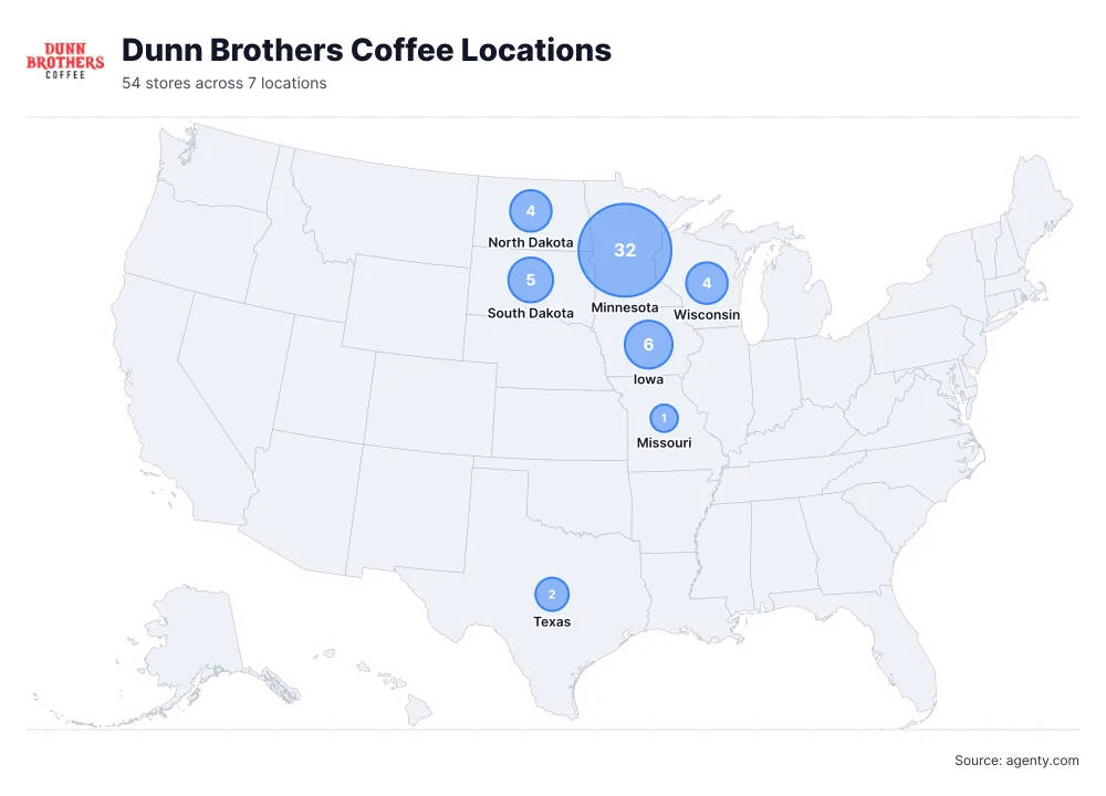 Dunn Brothers Coffee Locations by State/Region