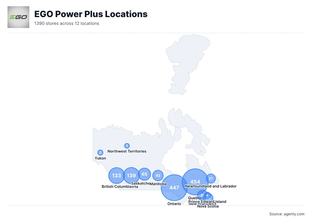 EGO Power Plus Locations by State/Region