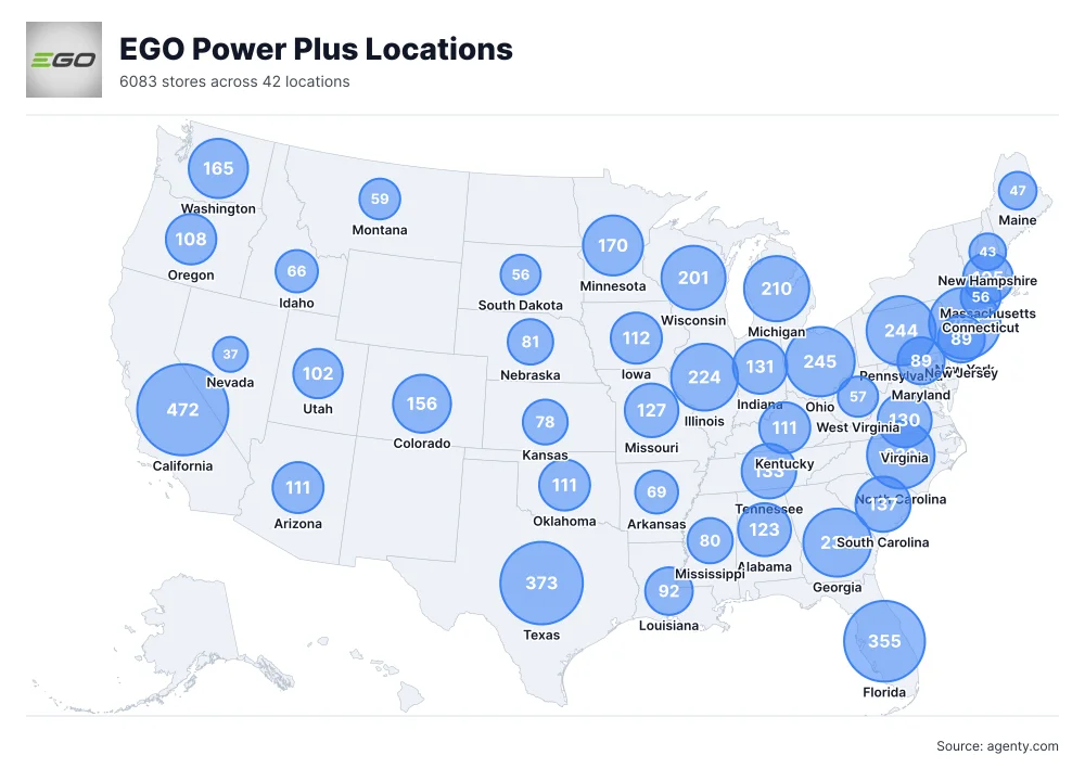 EGO Power Plus Distributor Locations in the USA