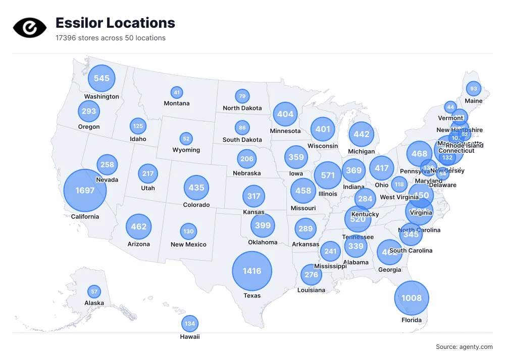 Essilor Locations by State/Region
