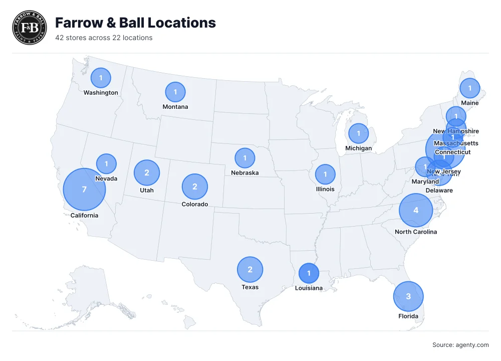 Farrow & Ball Locations by State/Region